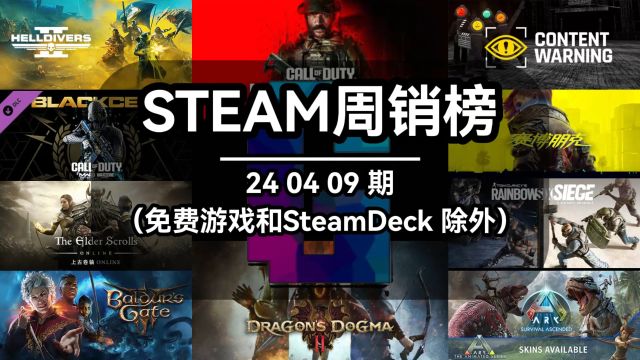 steam周销榜:240409期