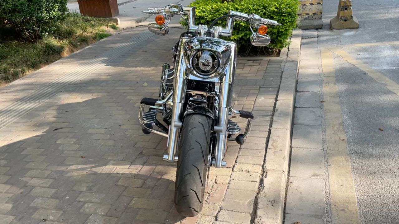 实拍哈雷戴维森fat boy 114摩托车