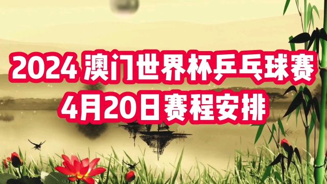 2024澳门世界杯乒乓球赛4月20日国乒赛程安排,值得关注