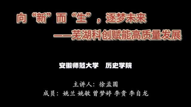 23级学科教学(历史)——向“新”而“生”——向“新”而“生“,逐梦未来:芜湖科创赋能高质量发展