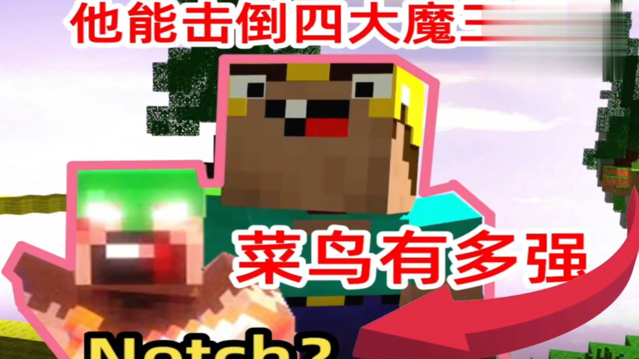 我的世界:菜鸟有多厉害～他能击败4大魔王嘛～ (1)