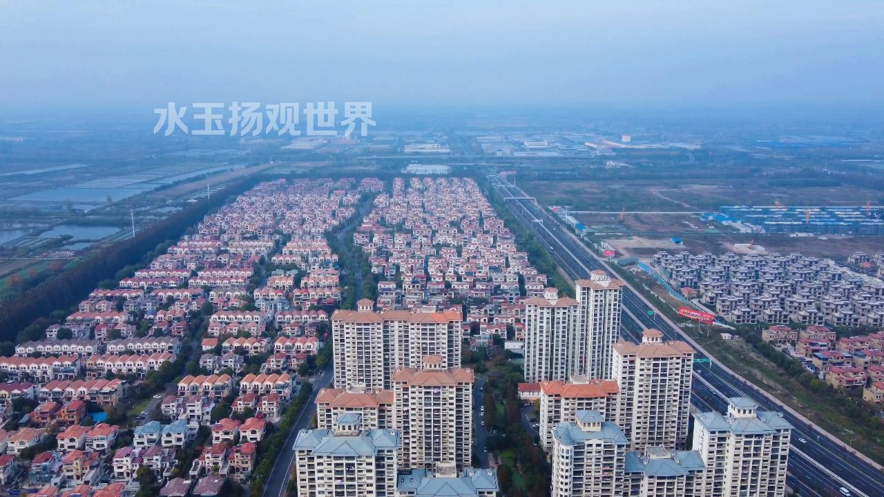 航拍泰州碧桂园,这是泰州最大小区,目光所及之地全是别墅