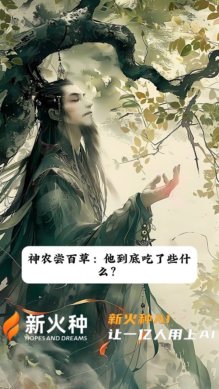 新火种ai|大家都知道神农尝百草!神农当年他都吃了什么你知道吗?
