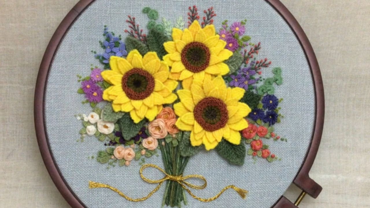 刺绣向日葵