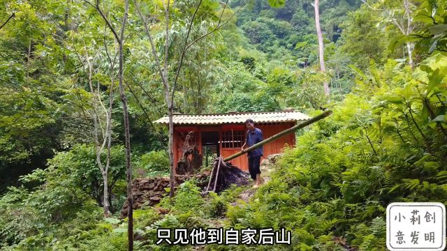 小伙竟然利用一根竹子打造了一座小型水力发电站,简直太厉害了