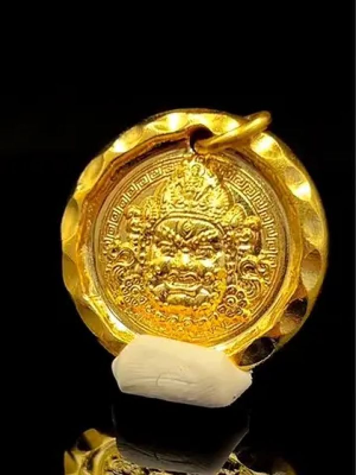 纯金黄财神吊坠#手工diy #黄金加工 #黄财神吊坠