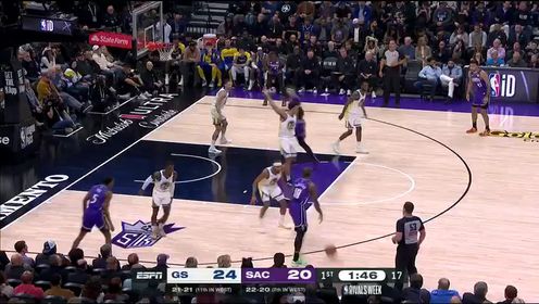 《NBA全场集锦》【回放】NBA常规赛：勇士vs国王第1节英文原声回放
