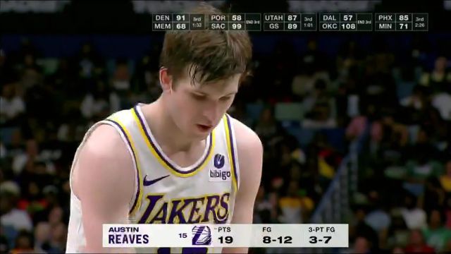 NBA常规赛：湖人vs鹈鹕第3节英文原声回放