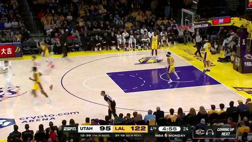 《洛杉矶湖人》【回放】NBA常规赛：爵士vs湖人第4节英文原声回放