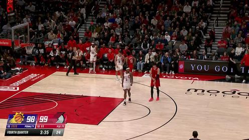 《波特兰开拓者》NBA常规赛：太阳vs开拓者第4节英文原声回放