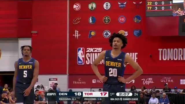 NBA夏季联赛：掘金vs猛龙第1节英文原声回放