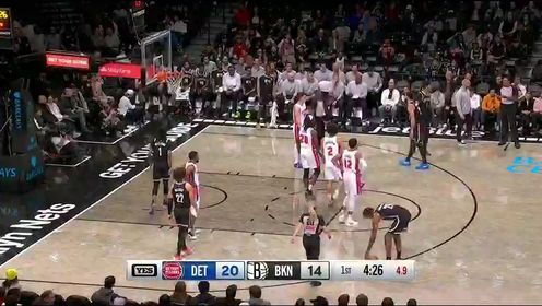 《布鲁克林篮网》 【回放】NBA常规赛：活塞vs篮网第1节英文原声回放