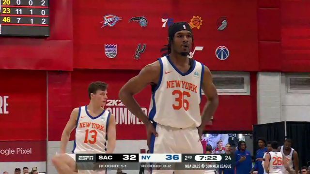 NBA夏季联赛：国王vs尼克斯第2节英文原声回放