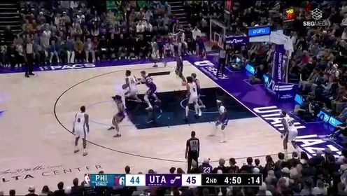 《NBA全场集锦》【回放】NBA常规赛：76人vs爵士第2节英文原声回放
