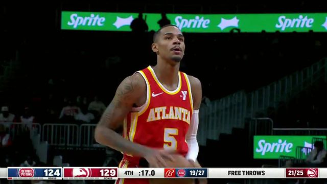 NBA常规赛：活塞vs老鹰第4节英文原声回放
