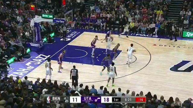 篮网vs爵士第1节中文解说回放