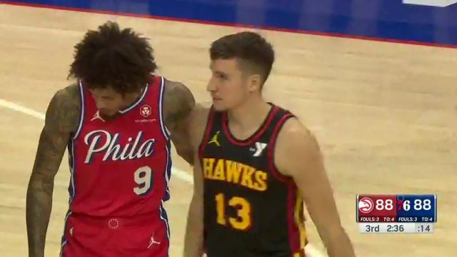 NBA常规赛：老鹰vs76人第3节英文原声回放