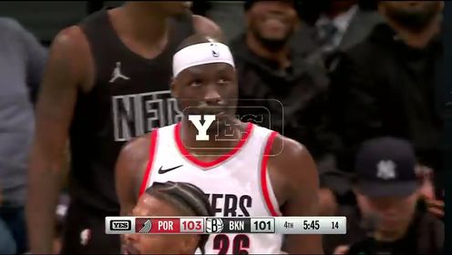《布鲁克林篮网》NBA常规赛：开拓者vs篮网英文原声全场回放