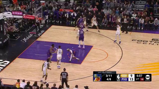 NBA常规赛：勇士vs太阳第1节英文原声回放