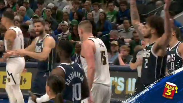 NBA常规赛：掘金vs独行侠第2节英文原声回放