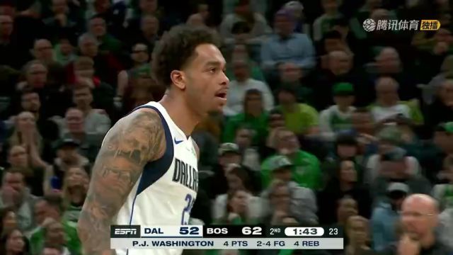 NBA常规赛：独行侠vs凯尔特人第2节中文解说回放