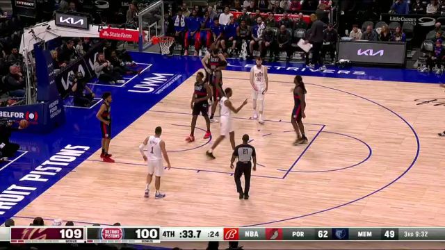 NBA常规赛：骑士vs活塞第4节英文原声回放