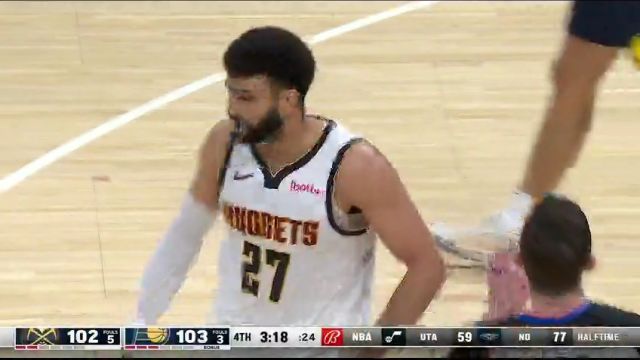 NBA常规赛：掘金vs步行者第4节英文原声回放