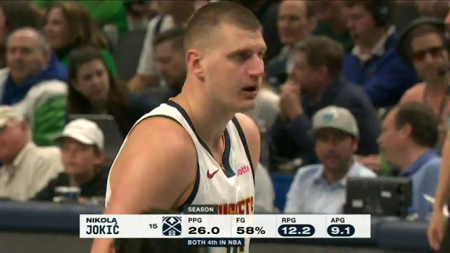 NBA常规赛：掘金vs独行侠第1节英文原声回放