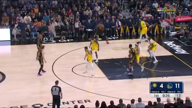 NBA常规赛：步行者vs勇士第1节英文原声回放