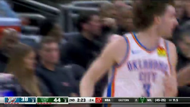 NBA常规赛：雷霆vs雄鹿第2节中文解说回放
