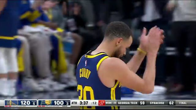 NBA常规赛：勇士vs步行者第4节英文原声回放