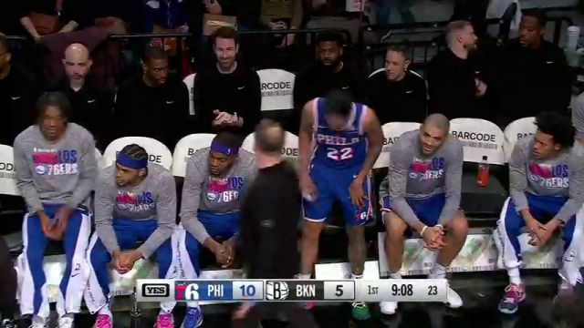 NBA常规赛：76人vs篮网第1节英文原声回放