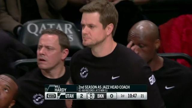 爵士vs篮网第1节英文原声回放