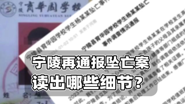 宁陵学生坠亡二次通报,可以读出哪些细节?