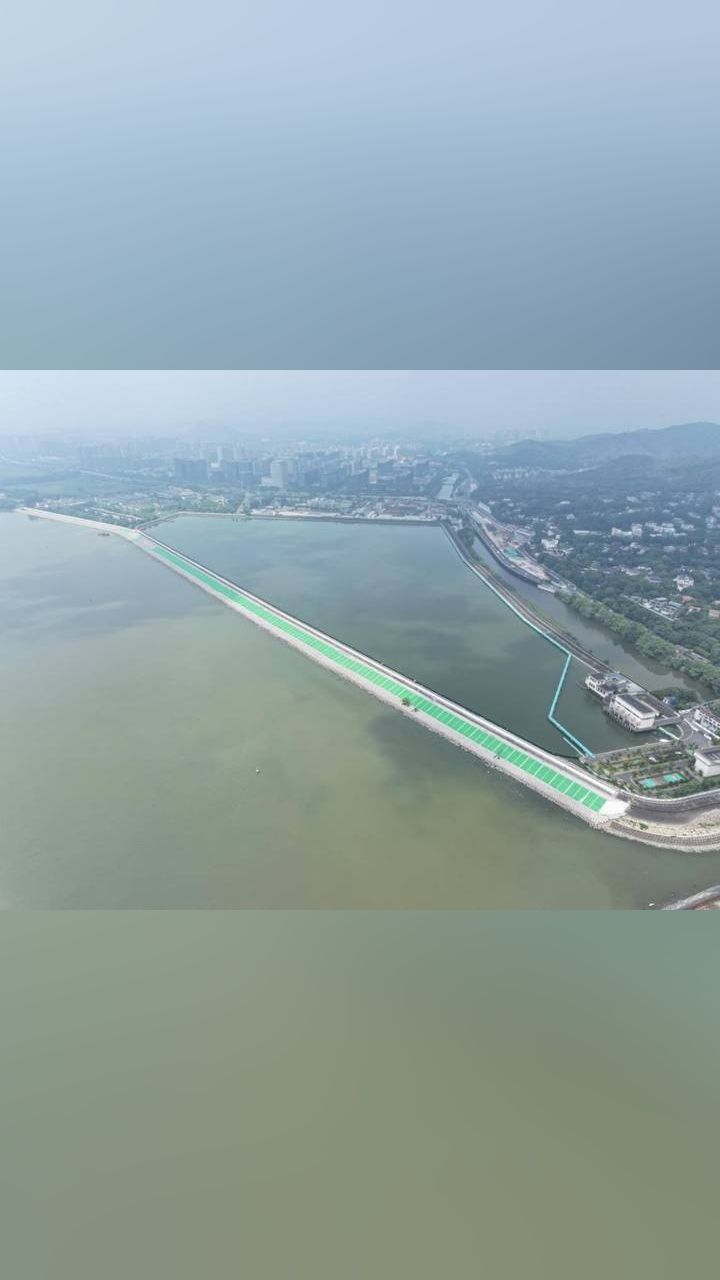 杭州九溪旁的珊瑚沙海塘完工,防洪能力又加强了