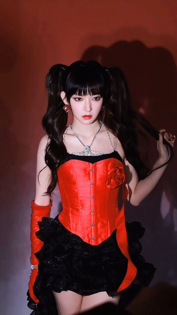 程潇双马尾烈焰玫瑰造型,又美又飒,真的是人间芭比