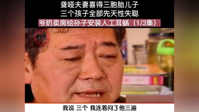 聋哑夫妻喜得三胞胎儿子,三个孩子全部先天性失聪,爷奶卖房给孙子安装人工耳蜗.人间冷暖社会百态下集更精彩未完待续 1