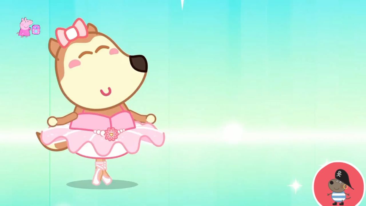 小狼沃夫 狼爸爸和露西一起跳芭蕾舞#儿童动画 #亲子乐园 #小狼沃夫