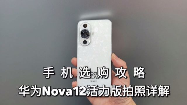 手机选购攻略,华为nova12活力版拍照详解