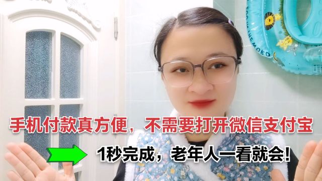 手机付款真方便,不需要打开微信支付宝,1秒完成,老人也能学会