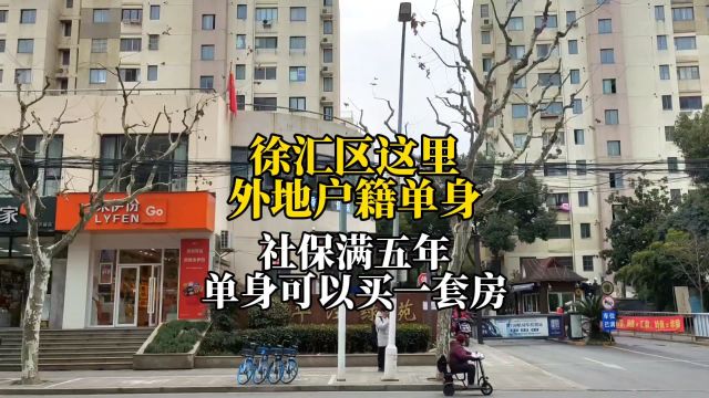 上海徐汇区的这里,外地户籍,单身社保满五年,就可以买一套房.