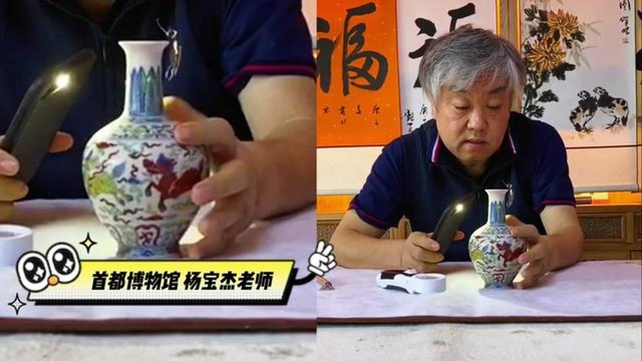 成化斗彩海八怪净瓶,首都博物馆杨宝杰老师鉴赏讲解#瓷器鉴定 #成化