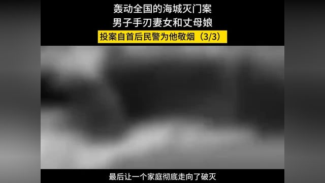 轰动全国的海城灭门案,男子手刃妻女和丈母娘,投案自首后民警为他敬烟海城灭门案真实事件社会百态 3