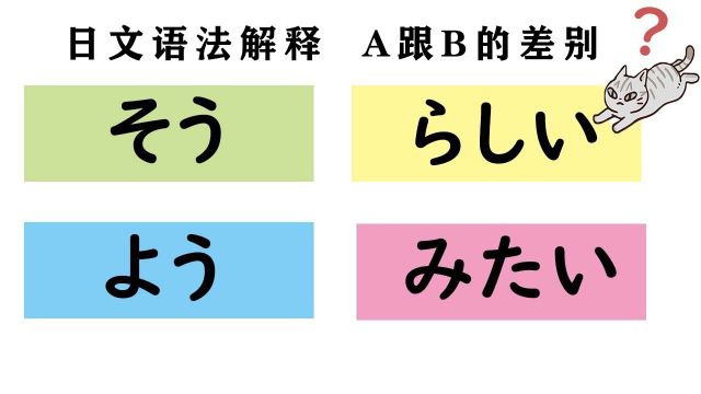 第一集『~そう』和『~らしい』和『~よう』和『~みたい』的差别 日文语法解释A跟B的差别