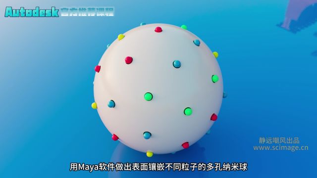 【SCI科研制图教程】如何用maya软件做表面镶嵌不同粒子的多孔纳米球(Maya软件)