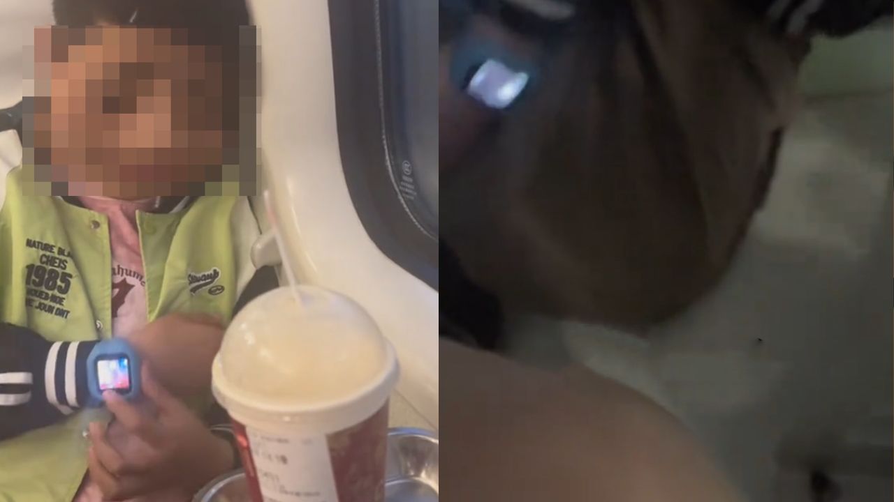 女子在列车上遭小孩偷拍裙底和胸口，交涉后遭孩子家长嘲讽_高清