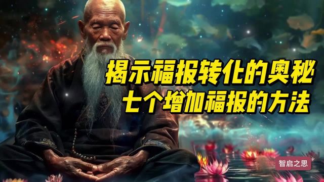 不为人知的福报转化奥秘,增加福报的7个方法,助你功德圆满#思维