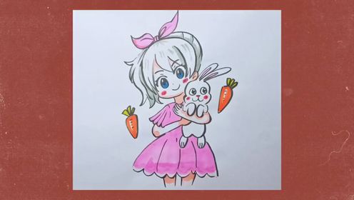 动漫人物临摹(4)兔子与小女孩