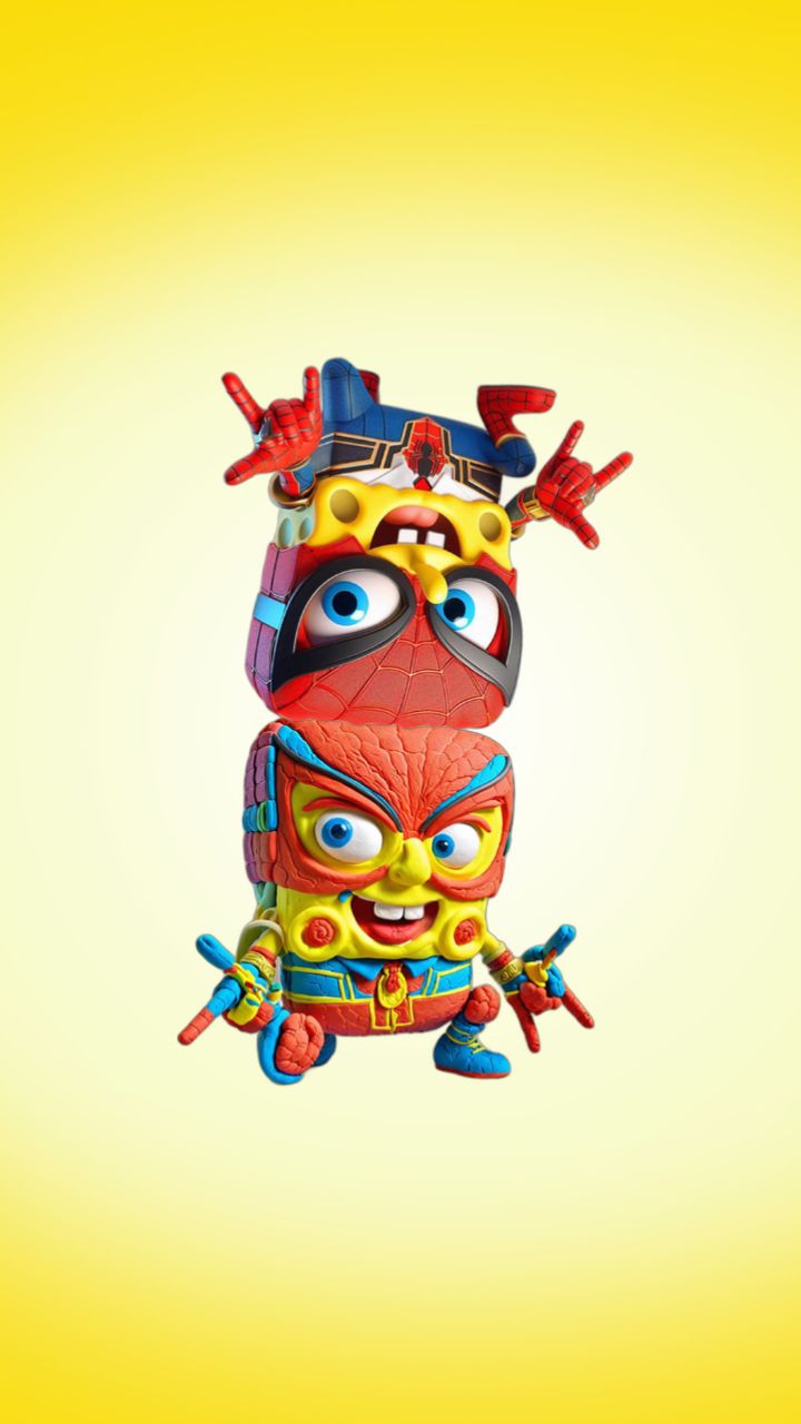 用橡皮泥捏一个蜘蛛侠海绵宝宝