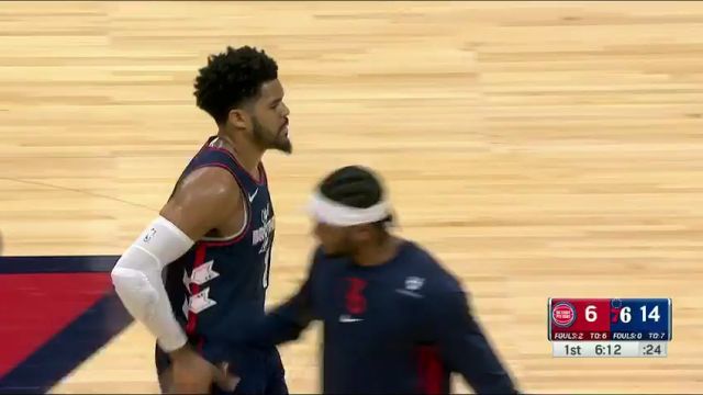 NBA常规赛：活塞vs76人第1节中文解说回放